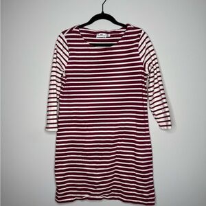 Vineyard Vines Striped Maroon and White Dress